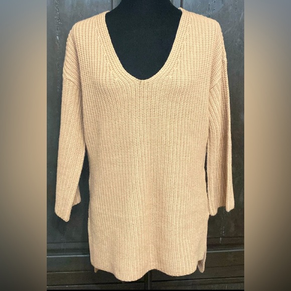Allison Brittney tan criss cross back sweater - Size large - Picture 2 of 10